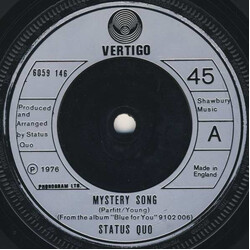 Status Quo Mystery Song VINYL 7" USED