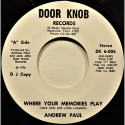 Andrew Paul (4) Where Your Memories Play USED VINYL 7INCH 45 RPM PROMO