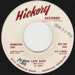 Al Terry Late Date / It's What You Are To Me USED VINYL 7INCH PROMO
