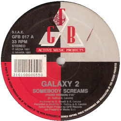 Galaxy 2 Somebody Screams USED VINYL 12INCH 33 S RPM