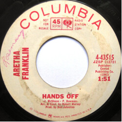 Aretha Franklin Hands Off / Tighten Up Your Tie, Button Up Your Jacket (Make It For The Door) USED VINYL 7INCH 45 RPM PROMO