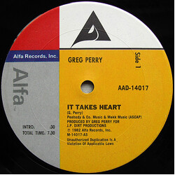 Greg Perry It Takes Heart USED VINYL 12INCH 33 S RPM