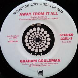 Graham Gouldman Away From It All Vinyl 7" USED