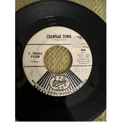 T. Texas Tyler Crawdad Town / Injun Joe USED VINYL 7INCH 45 RPM SINGLE PROMO