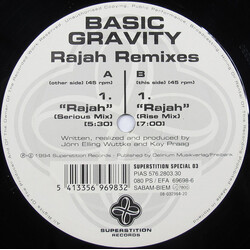 Basic Gravity Rajah Remixes VINYL 12" USED