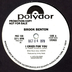 Brook Benton I Cried For You Vinyl 12" USED