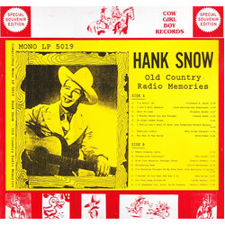 Hank Snow Old Country Radio Memories Vinyl LP USED