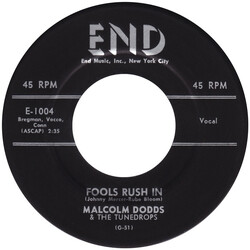 Malcolm Dodds & The Tunedrops Fools Rush In USED VINYL 7INCH 45 RPM SINGLE