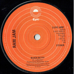Ram Jam Black Betty USED VINYL 7INCH 45 RPM SINGLE STEREO