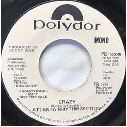 Atlanta Rhythm Section Crazy USED VINYL 7INCH PROMO STYRENE STEREO MONO