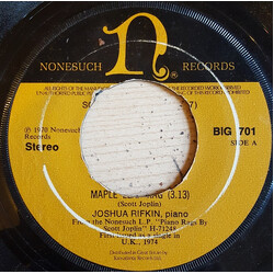 Joshua Rifkin Maple Leaf Rag USED VINYL 7INCH 45 RPM SINGLE