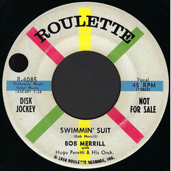 Bob Merrill / The Hugo Peretti Orchestra Swimmin' Suit / With One Side Of Your Heart USED VINYL 7INCH 45 RPM SINGLE PROMO