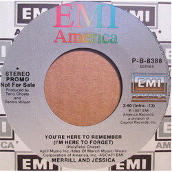Merrill Osmond / Jessica Boucher You're Here To Remember (I'm Here To Forget) USED VINYL 7INCH 45 RPM PROMO