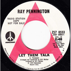 Ray Pennington Let Them Talk / Happy Times USED VINYL 7INCH 45 RPM SINGLE PROMO