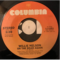Willie Nelson / Johnny Gimble On The Road Again / Jumpin' Cotton Eyed Joe USED VINYL 7INCH 45 RPM STYRENE