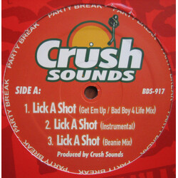 Crush Sounds Lick A Shot / Shake That Ass / After Party USED VINYL 12INCH 33 S RPM