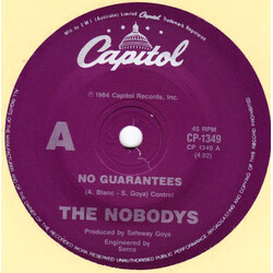 The Nobodys No Guarantees USED VINYL 7INCH 45 RPM SINGLE