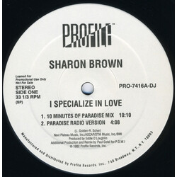Sharon Brown I Specialize In Love USED VINYL 12INCH PROMO 33 S RPM
