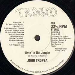 John Tropea Livin' In The Jungle USED VINYL 12INCH 33 S RPM PROMO