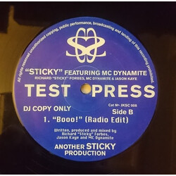 Sticky / Ms. Dynamite Booo! USED VINYL 12INCH 45 RPM TEST PRESSING