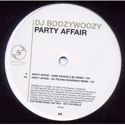 DJ BoozyWoozy Party Affair USED VINYL 12INCH 45 RPM PROMO