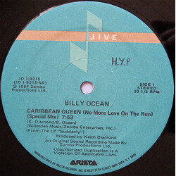 Billy Ocean Caribbean Queen (No More Love On The Run) USED VINYL 12INCH 33 S RPM