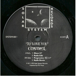 Total Control To Love You USED VINYL 12INCH 45 RPM PROMO