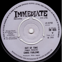 Chris Farlowe Out Of Time Vinyl 7" USED