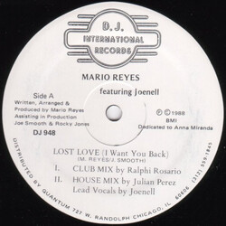 Mario Reyes / Joe Nell Lost Love (I Want You Back) USED VINYL 12INCH 33 S RPM