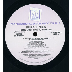 Boyz II Men Doin' Just Fine USED VINYL 12INCH 33 S RPM PROMO STEREO