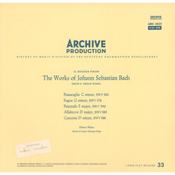 Johann Sebastian Bach / Helmut Walcha Passacaglia C Minor, BWV 582 - Fugue G Minor, BWV 578 - Pastorale F Major, BWV 590 - Allabreve D Major, BWV 589 