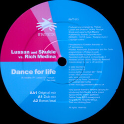 Philippe Lussan / Shukie / Rich Medina Dance For Life USED VINYL 12INCH
