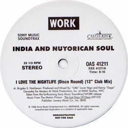 India / Nuyorican Soul I Love The Nightlife (Disco Round) USED VINYL 12INCH 33 S RPM PROMO
