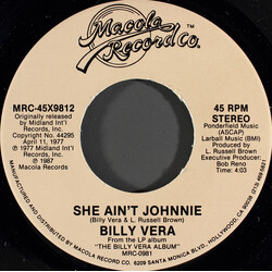 Billy Vera She Ain't Johnnie USED VINYL 7INCH 45 RPM REISSUE