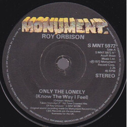 Roy Orbison Only The Lonely (Know The Way I Feel) / Dream Baby (How Long Must I Dream) USED VINYL 7INCH 45 RPM SINGLE REISSUE STEREO