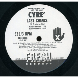 Cyré Last Chance USED VINYL 12INCH 33 S RPM PROMO