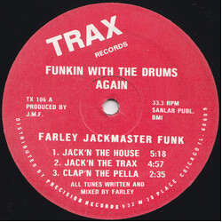 Farley "Jackmaster" Funk Funkin With The Drums Again USED VINYL 12INCH 33 S RPM