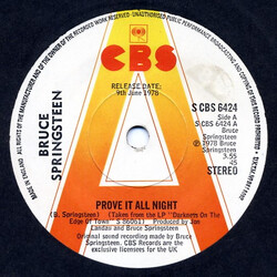 Bruce Springsteen Prove It All Night USED VINYL 7INCH SINGLE PROMO 45 RPM