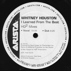 Whitney Houston I Learned From The Best (HQ² Mixes) VINYL 12" USED