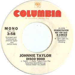 Johnnie Taylor Disco 9000 USED VINYL 7INCH 45 RPM PROMO STEREO MONO