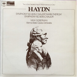 Joseph Haydn / Max Goberman / Orchester Der Wiener Staatsoper Symphony No. 48 in C major "Maria Theresa", Symphony No. 56 in C Major Vinyl LP USED