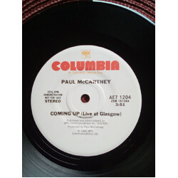Paul McCartney Coming Up (Live At Glasgow) USED VINYL 7INCH 33 S RPM SINGLE SIDED PROMO