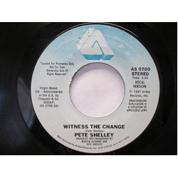 Pete Shelley Witness The Change Vinyl 7" USED