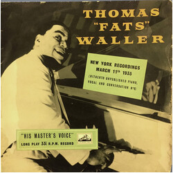 Fats Waller New York Recordings March 11th 1935 And August 2nd 1939 Vinyl LP USED