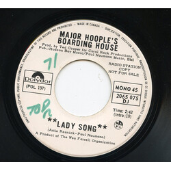 Major Hoople's Boarding House Lady Song USED VINYL 7INCH 45 RPM PROMO MONO