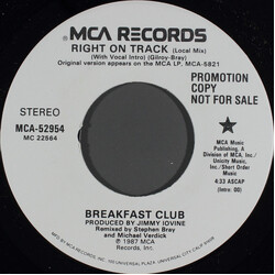 Breakfast Club Right On Track USED VINYL 7INCH 45 RPM PROMO