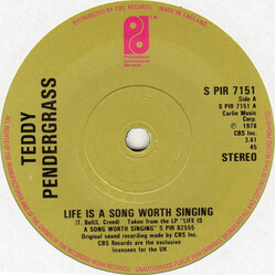 Teddy Pendergrass Life Is A Song Worth Singing USED VINYL 7INCH 45 RPM