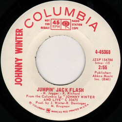 Johnny Winter Jumpin' Jack Flash USED VINYL 7INCH 45 RPM PROMO STEREO MONO