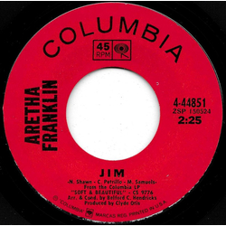 Aretha Franklin Jim / Friendly Persuasion (Thee I Love) Vinyl 7" USED