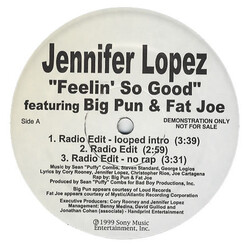 Jennifer Lopez / Big Punisher / Fat Joe Feelin' So Good USED VINYL 12INCH 33 S RPM PROMO